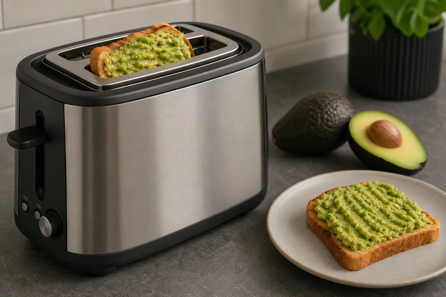 Avocado-Toast im Toaster zubereiten