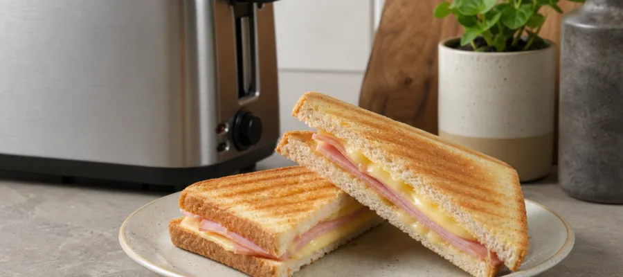 Toaster-Panini mit Schinken und Kaese