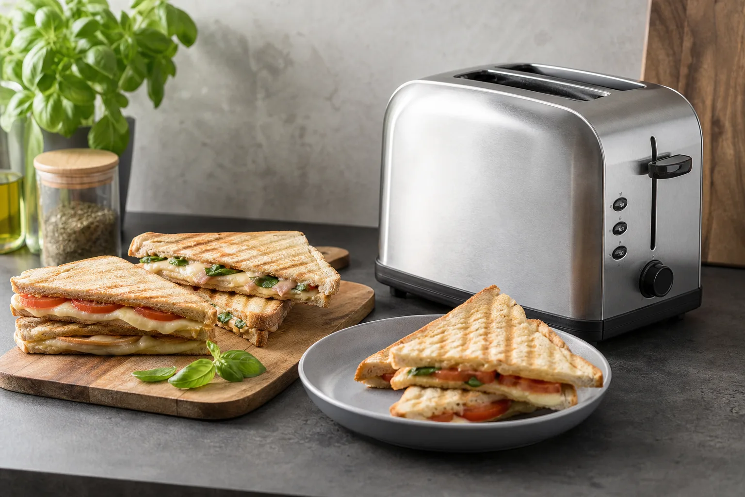 Toaster-Sandwiches & Paninis: schnelle Rezepte fuer Mittagsgerichte